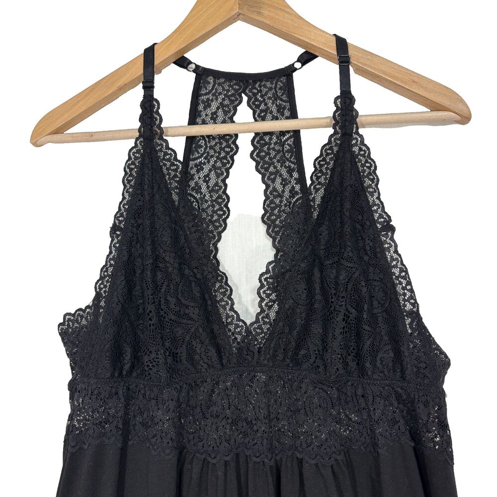 Linea Donatella Slip Dress Sz L‎ Lace Babydoll Whimsigoth Dark Fairy Festival - Picture 9 of 9